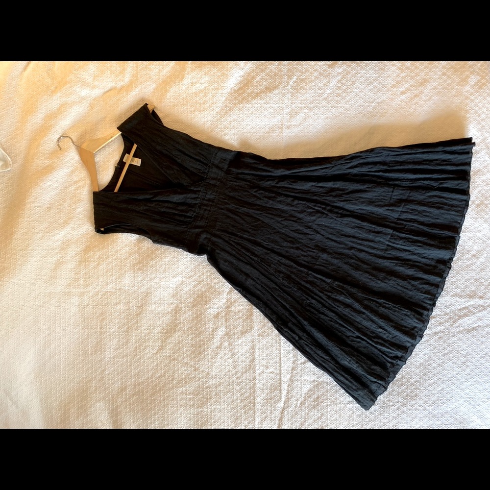 Garnet Hill Off-black/charcoal midi swing dress, 6